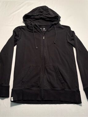 tentree Black Zip Hoodie with Drawstring